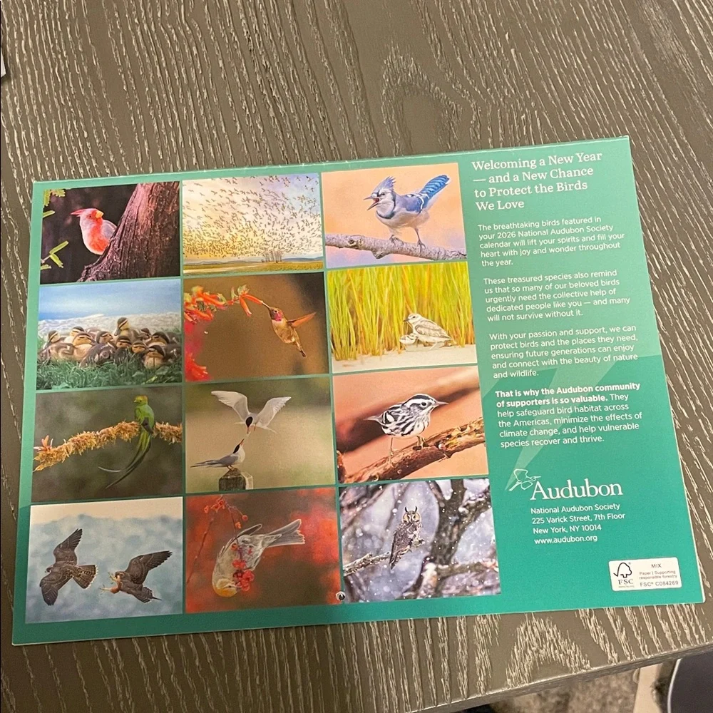 2026 Calendar - Protecting Birds and Nature